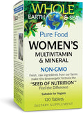 Natural Factors Whole Earth &amp Sea Women's Multivitamin &amp Mineral - Daily Whole Food Supplement with Iron Vitamin C &amp More - Vegan Non-GMO &amp Gluten-Free - 120 Tablets (60 Servings)