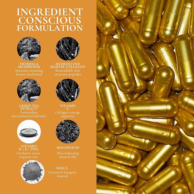 Skin Within Hair Skin &amp Nails Collagen Natural Dietary Supplement with Vitamin C and Marine Collagen 30 Day Supply 60 Capsules
