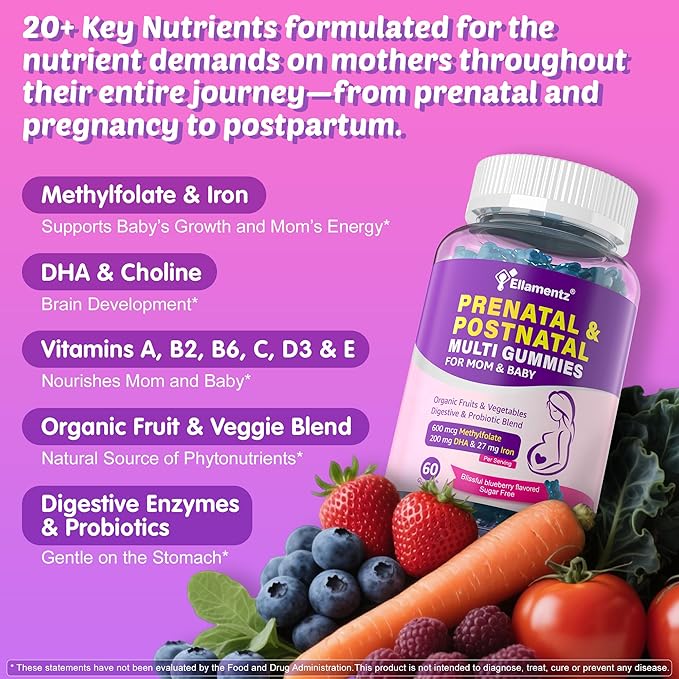 Sugar Free 2 Pack Prenatal Vitamins for Women Gummies + 1 Pack Kids Sleep Gummies