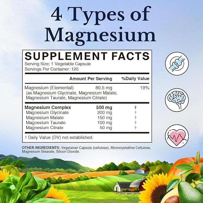 Vitalitown Magnesium Complex &amp Vitamin D3 K2 Bundle (Pack of 2) | for Bone Heart Immune &amp Muscle | Magnesium Glycinate 10000IU D3 MK-7 | 120 Mag Caps &amp 90 D3 Softgel