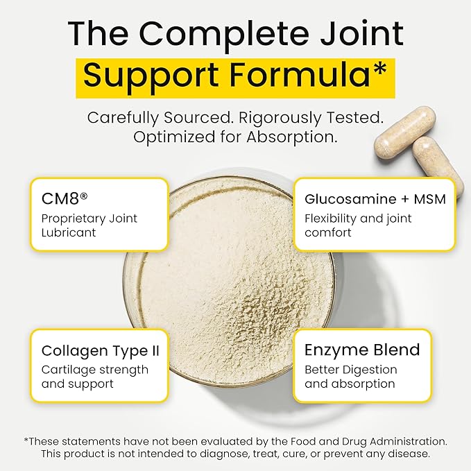 Flexcin Joint Health &amp Mobility Formula with CM8 (Cetyl Myristoleate) - Joint Supplements for Men and Women with Glucosamine MSM Collagen Type II - 3 Pack (270 Capsules)