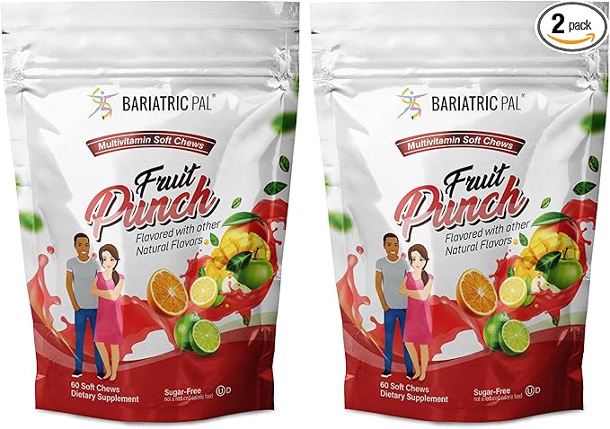 BariatricPal Iron-Free Multivitamin Soft Chew - Fruit Punch (120 Count)