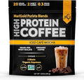 MariGold High Protein Coffee - Iced Café Mocha 20g Grass Fed Whey Protein Isolate Energy &amp Workout Boost 2 Shots Organic Espresso Non-GMO 2 Net Carb 1 Lb Bag 15 Servings