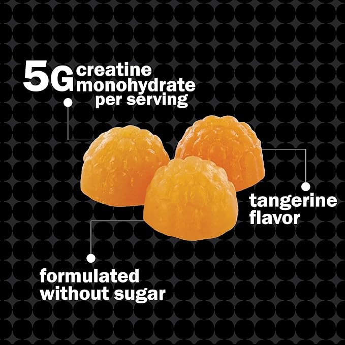 Creatine Monohydrate Gummies – 5g Pure Creatine per Serving for Muscle Strength Recovery Energy &amp Cognitive Support – Sugar-Free Natural Tangerine Flavor – 150 Gummies for Men &amp Women