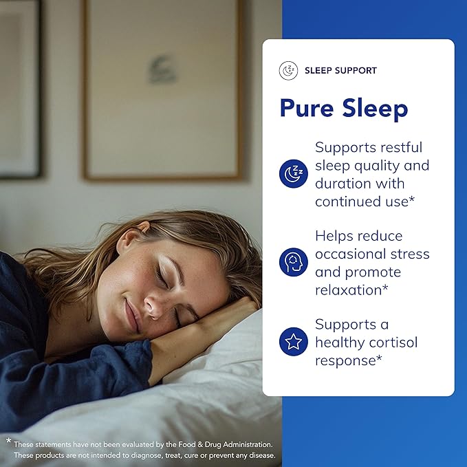 Pure Encapsulations Pure Sleep – Melatonin-Free Calming Sleep Supplement for Relaxation Support- Ashwagandha Saffron &amp Valerian – Gluten-Free Hypoallergenic Non-GMO – 60 Count (30 Servings)