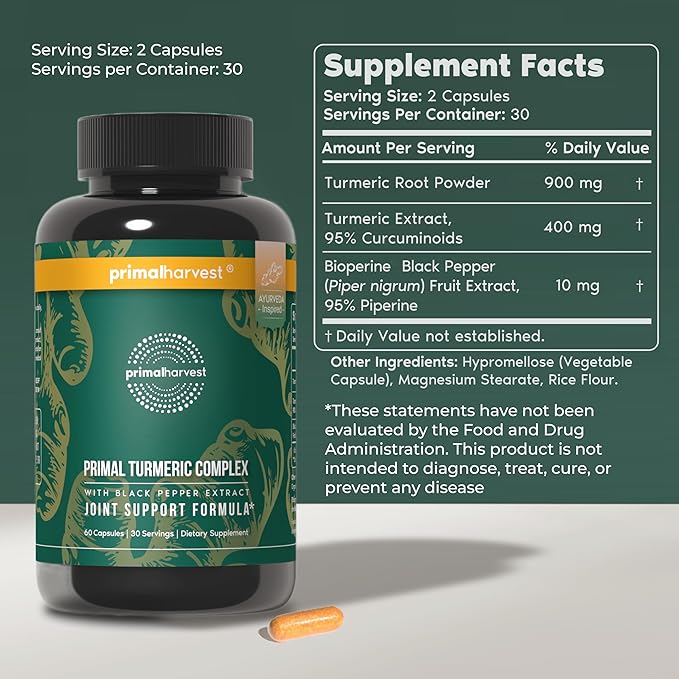 Primal Harvest Daily Two-Step Routine | Ashwagandha + Turmeric | 2 Pack | 30 Day Supply
