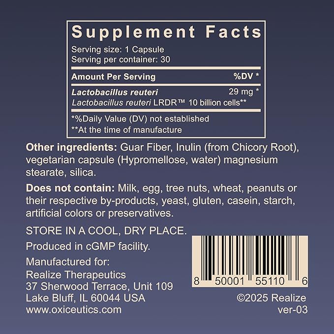 MyReuteri™ 10 Billion CFU Probiotic – Foundational-Strength L. reuteri LRDR™ + FOS Prebiotic – by Dr. William Davis – Makes Yogurt-Like Superfood – 30 Veg Capsules