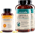 NatureWise [1] Vitamin D3 5000iu + Organic Olive Oil - 360 Mini Softgels[360-Day Supply] + (Pack of 2) Omega3 Fish Oil 1000mg + Vitamin E - Wild-Caught - 360 Softgels[180-Day Supply]