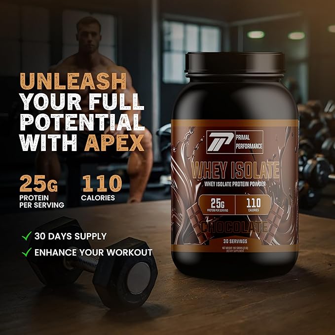 Whey Protein Isolate Powder – 25 g Lean Protein – Low Carb Keto-Friendly Chocolate – Fast Absorption with Digestive Enzymes – 30 Servings