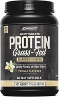 ONNIT Grass Fed Whey Isolate Protein Powder Vanilla Flavor Whey Protein Powder Dietary Supplement to Support Muscle Gain and Workout Recovery 30 Servings per Tub 30.7 oz