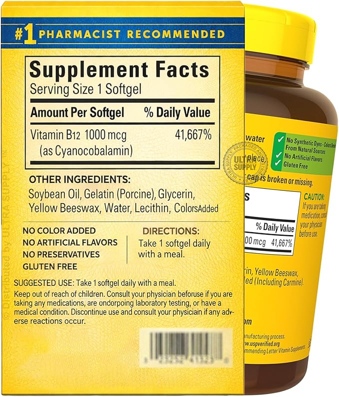 Nature_Mades Vitamin B12 1000mcg (400 Count. Value Pack) High Potency Softgels - Energy Metabolism Support
