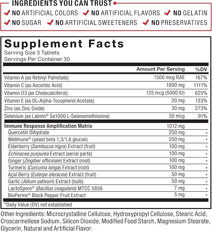 Force Factor Immunity Immune Support Booster with Elderberry and 1000mg of Vitamin C Plus Vitamin D Zinc Probiotics Antioxidants and Echinacea for Immune Health Defense 90 Count (Pack of 2)
