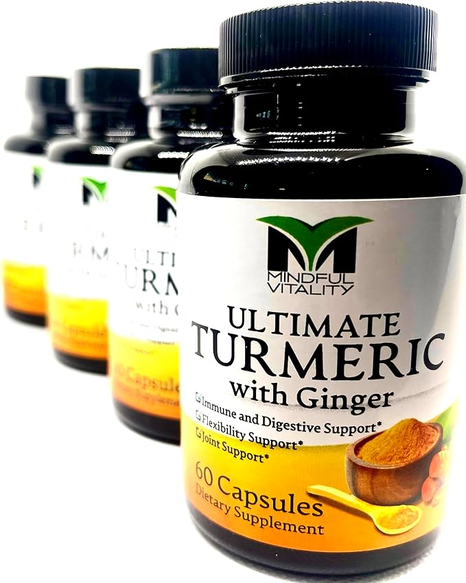Ultimate Turmeric with Ginger 60 Capsules 500mg Organic Turmeric Joint and Immune Support Supplement