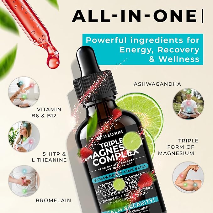 Triple Magnesium Liquid + Magnesium Gummies - Day &amp Night Routine