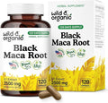 Wild &amp Organic Black Maca Root Capsules for Women &amp Men 500 mg - Overall Support - 120 Vegan Capsules with Maca Powder - Men &amp Women Supplement - 120 Days Supply Non-GMO No Fillers Glut
