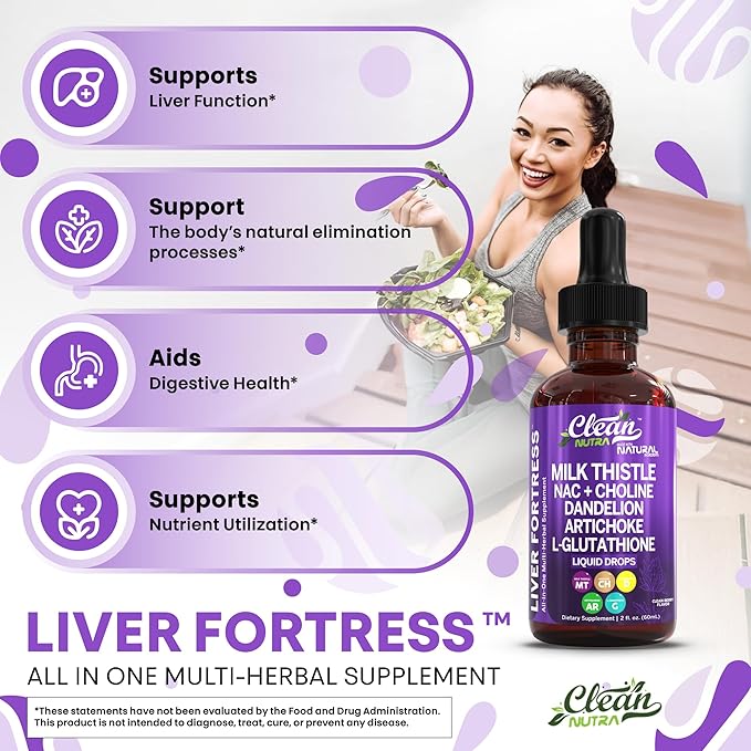 Milk Thistle NAC Liver Cleanse Detox &amp Repair Supplement Liver Support Liquid Drops with Dandelion Extract Artichoke Chanca Piedra Beet Root Choline L-Glutathione Ginger Burdock Schisandra