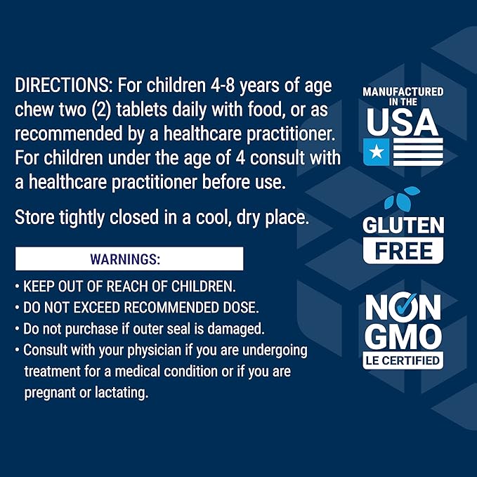 Life Extension Children's Formula Mix™ multivitamin for Kids 18 Essential Vitamins and Minerals Berry Flavored with no Added Sucrose Gluten-Free Non-GMO 120 chewable Tablets