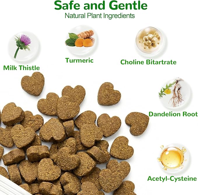 Liver Support for Dogs Milk Thistle for Dogs - Detox Metabolic Dog Multivitamin Supplement for Liver and Kidney Support &amp Immune Health 200 Soft Chews