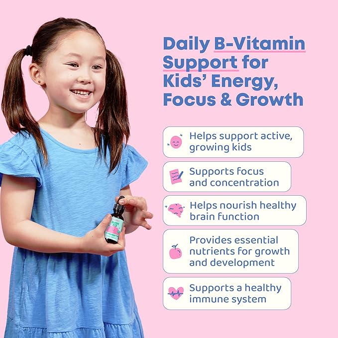 JoySpring Burst B12 Drops - Vitamin B Complex for Kids with Methyl B12 Supplement to Support Healthy Growth &amp Development Vegan Liquid B12 Drops Ages 3-16+ | 2 fl oz (60 Servings) (Pack of 2)