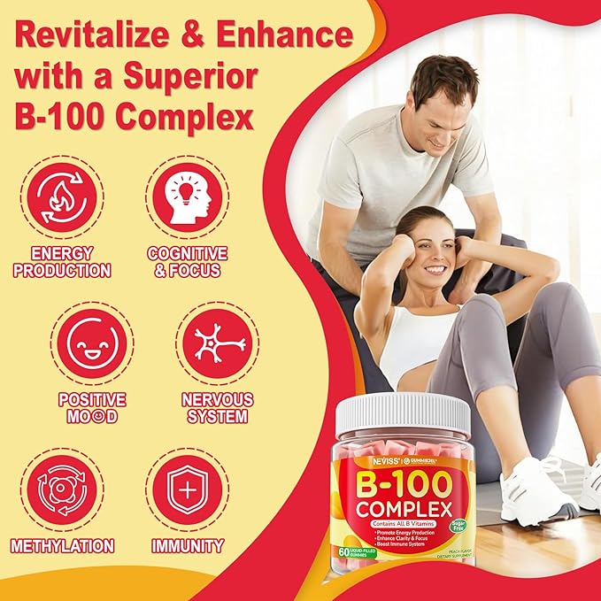 NEVISS Algae Calcium Gummies+ Vitamin B100 Complex Gummies