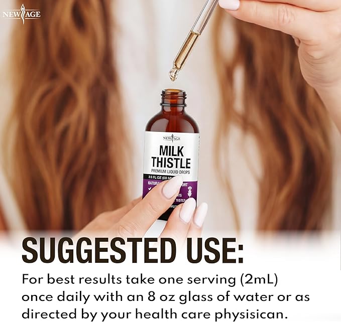 Milk Thistle Liquid Drops – All Natural Milk Thistle Extract with Silymarin – High Absorption – Non-GMO Gluten-Free – 8 oz