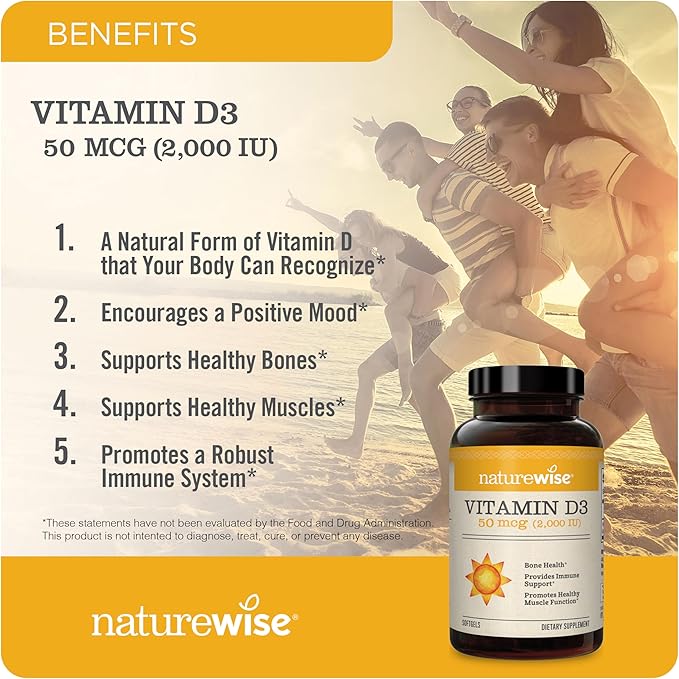 NatureWise Vitamin D3 2000iu 360 Count and Vitamin B Complex 150 Softgels - Healthy Muscle Function Immune Support Cellular Energy Mental Clarity