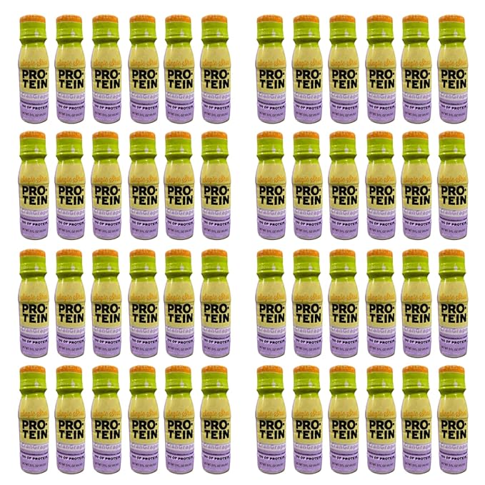 Nutmeg State Nutrition HealthyWise - Whey Protein &amp Collagen Shots 15g Protein Fat Free Sugar Free 3 Fl Oz Per Serving (Cran Grape 48 Pack)