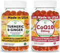 Lunakai USA Made Turmeric &amp Ginger + CoQ10 200mg Gummies Bundle – Naturally Flavored Non-GMO – 60ct Each