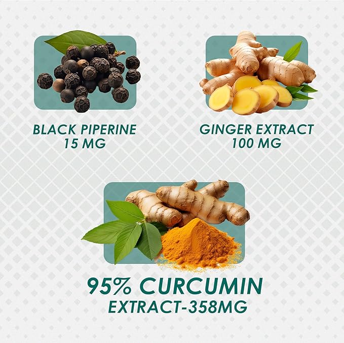 AMBROSIAL Curcumin with Piperine (Black Pepper) &amp Ginger | (Pack of 1-60 Capsules)