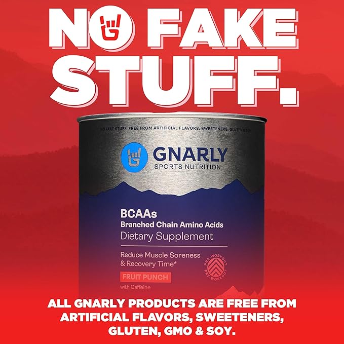 Gnarly Nutrition Gnarly Whey Grass-Fed Protein Supplement Chocolate (32.0oz) BCAAs Fruit Punch (10.58oz)