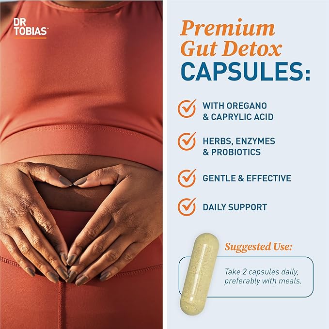 Dr. Tobias Candida Support &amp Prebiotics Bundle – Gut Cleanse Detox Flora Balance &amp Immune Support with Oregano Caprylic Acid &amp PreforPro Prebiotic Capsules