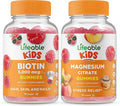 Lifeable Biotin Kids + Magnesium Citrate Kids Gummies Bundle - Great Tasting Vitamin Supplement Gluten Free GMO Free Chewable Gummy