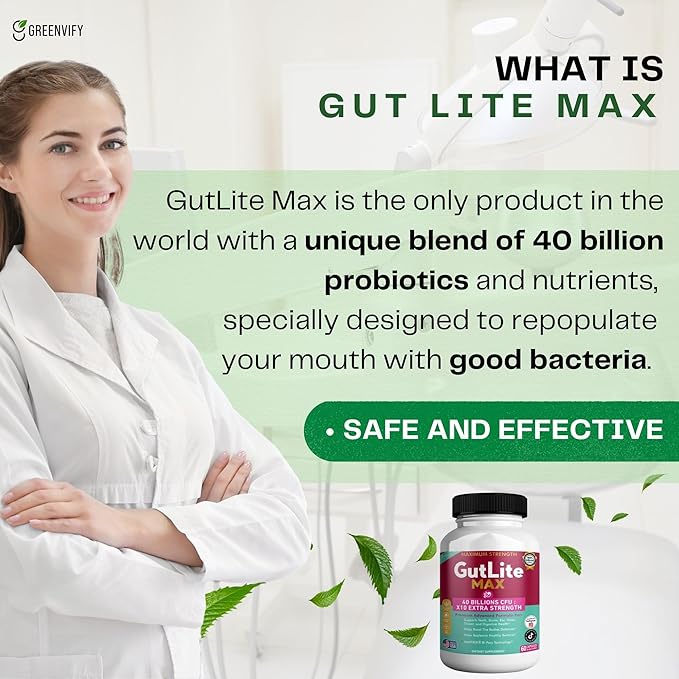 GutLite Max Probiotic Supplement Maximum Strength 40 Billion CFU 60 Capsules 30-Day Supply MAKTREK Bi-Pass Technology (5)