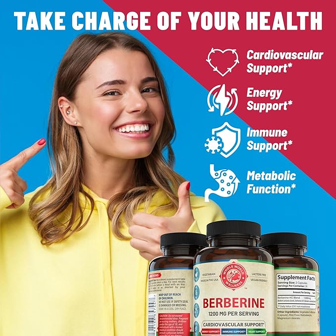Premium Berberine and Mens Daily Multivitamins Bundle (One Bottle Each). Collectively Supports Holistic Wellness Boosted Energy Metabolic Function and Cardiovascular Heatlh. Made in The USA.