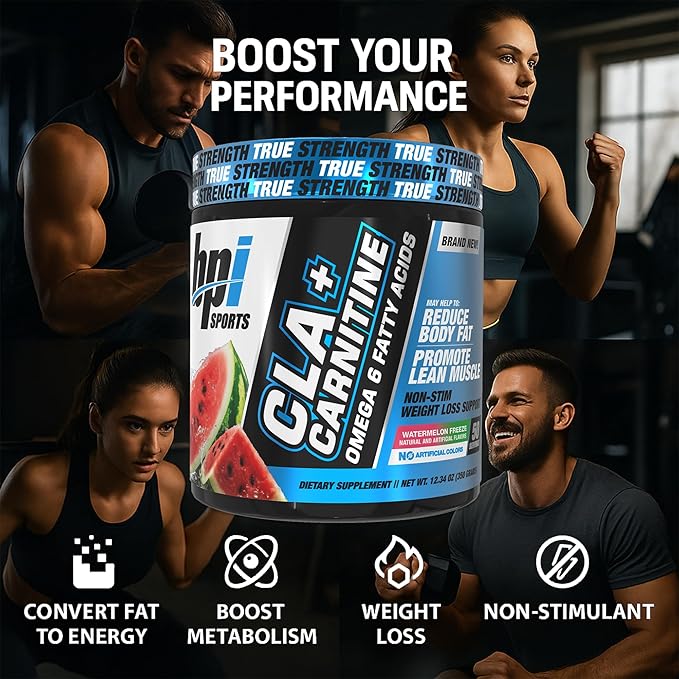 BPI Sports CLA+Carnitine – CLA L Carnitine &amp Linoleic Acid – L Carnitine Supplement for Weight Loss Metabolism &amp Lean Muscle – Caffeine Free – Watermelon Freeze – 50 Servings – 12.34 oz