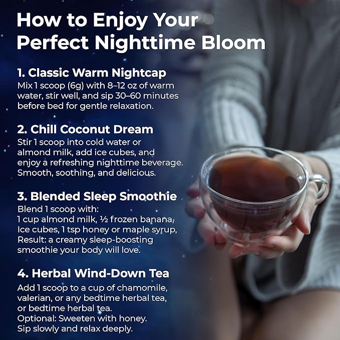 Magnesium Glycinate Powder Upgraded Formula with Vanilla Coconut Powder GABA L-Theanine Ashwagandha and Chamomile Natural Berry Flavor - Perfect for Evening Wind-Down &amp Cozy Nights