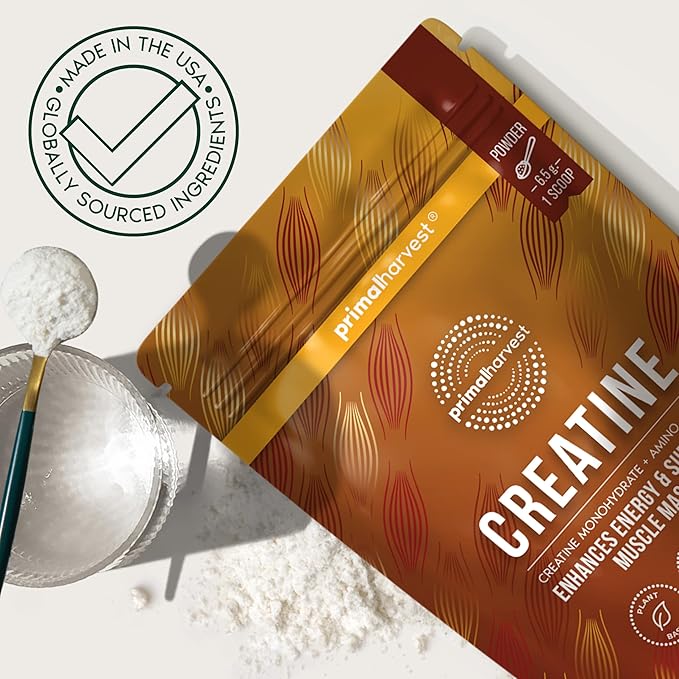 Primal Harvest Creatine Powder Supplement for Men and Women's Fitness Workouts and Muscle Growth to Help Promote Recovery Strength Energy and Endurance (1)