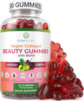 Vegan Collagen Gummies with Biotin Vitamins for Hair Skin and Nails Health (90 Chews) Collagen Support Superfruit Complex with Resveratrol Vitamin A E C - Replace Capsules Pills