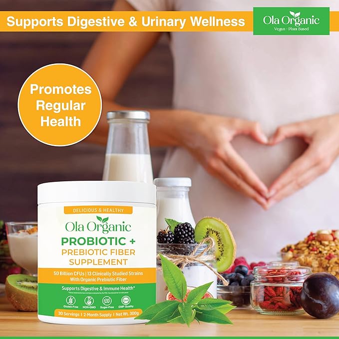 Max Strength Probiotic Powder – 60 Billion CFU with Prebiotics &amp 10 Strains – Supports Digestive &amp Gut Health – Non-GMO Formula (300g Jar)