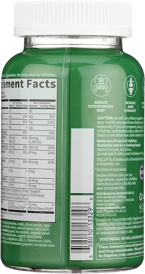 Garden of Life Vitamin Code Calcium Magnesium Gummies 60 Ct