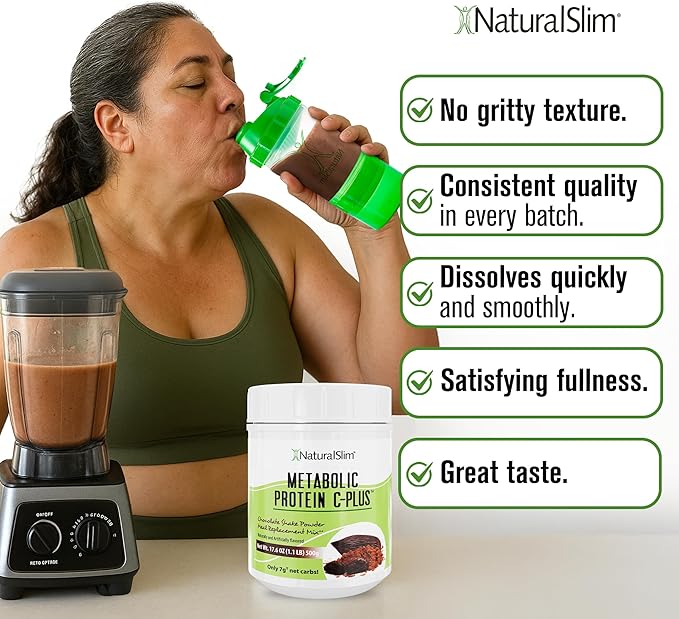 Metabolic Protein C-Plus Whey Protein Powder &amp Shake Meal Replacement with Vitamin C L-Glutamine &amp Digestive Enzymes Low Carb Protein Drink Support Metabolism Energy &amp Gut health 1.1