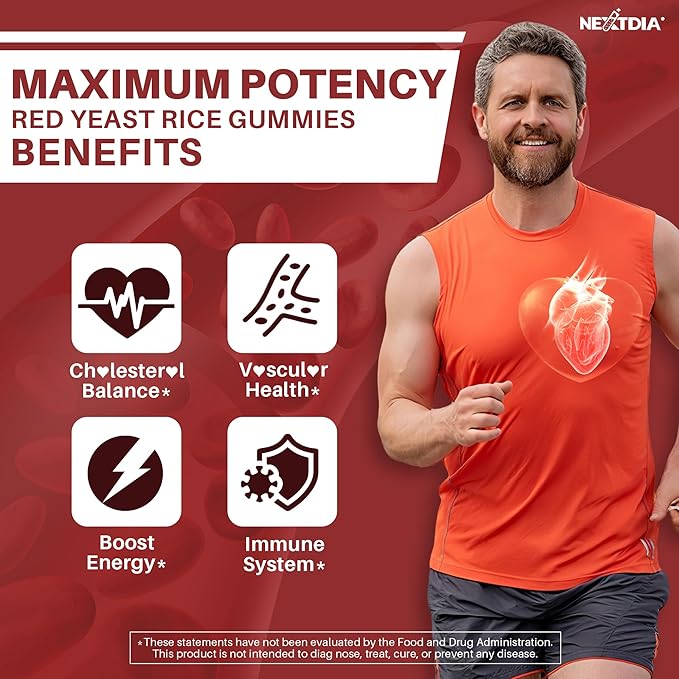 Red Yeast Rice Gummies 2400MG with CoQ10 + Calcium Citrate Gummies 1200mg