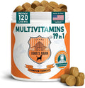Old Dog's Barn Multivitamins 19 in 1 for Dogs – Glucosamine Salmon Oil Cranberry Powder Hemp Seed Oil (Omega 6) MSM Chondroitin Vitamin C Probiotics Zinc &amp Folic Acid 120 Soft Chews