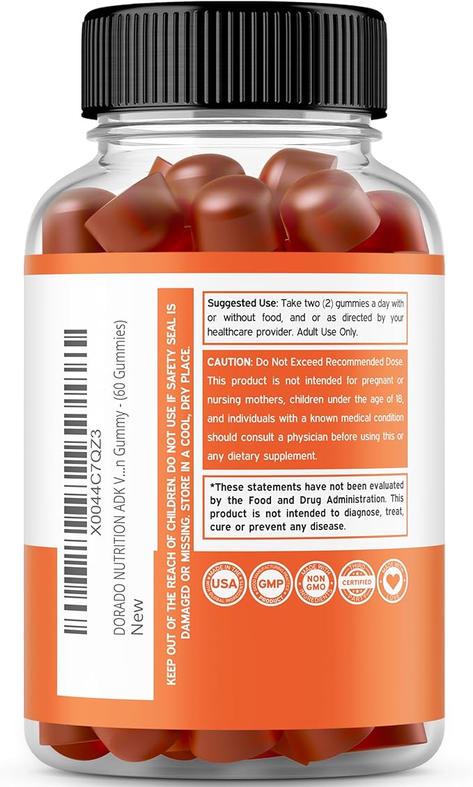 DORADO NUTRITION Shilajit Gummies for Men &amp Women (60CT) and ADK Gummies Vitamin D3 K2 (60 Sugar Free)