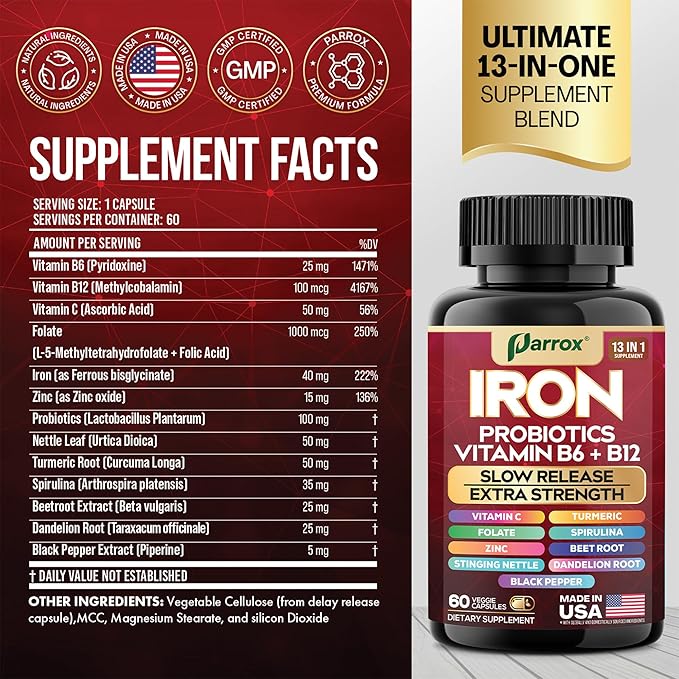 Myo-Inositol &amp Iron Supplement Bundle – Hormonal Metabolic &amp Energy Support with D-Chiro Inositol Ashwagandha Berberine Slow-Release Iron Spirulina Turmeric &amp Probiotics
