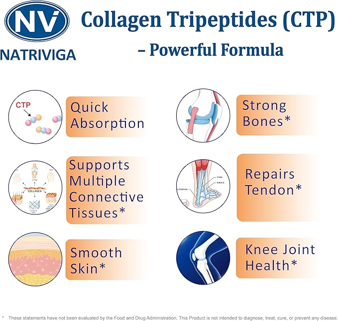 Multi Collagen Peptides Powder - Type I II III V X - Hydrolyzed Collagen Peptides with Vitamin C Hyaluronic Acid Supports Skin Hair Nail &amp Joint Grass-Fed Non-GMO 35 Servings