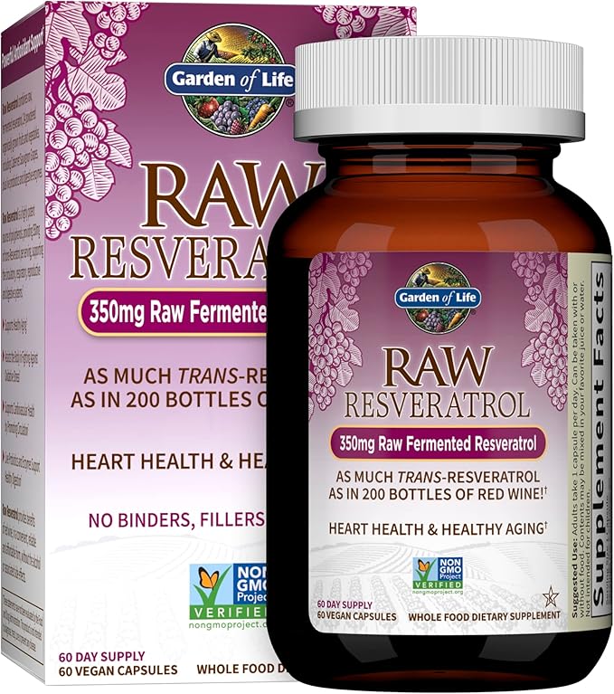 Garden of Life Heart Resveratrol Supplement - Raw Whole Food Antioxidant Formula for Heart Health &amp Dr. Formulated Women's Probiotics Once Daily 16 Strains 50 Billion 30 Count