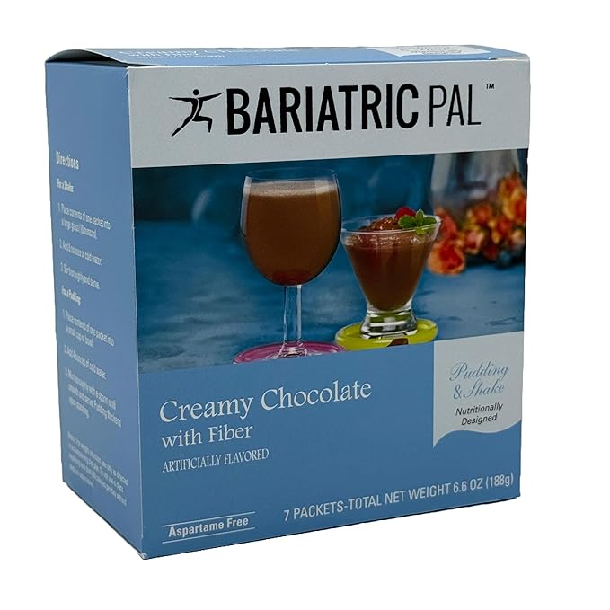 BariatricPal 15g Protein Aspartame-Free Pudding &amp Shake - Creamy Chocolate with Fiber (3-Pack)