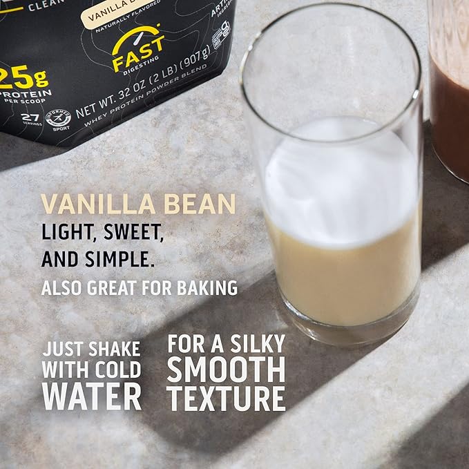 Ascent 100% Whey Native Whey Protein Blend - Clean Post Workout Recovery Digesting Zero Artificial Flavors &amp Sweeteners Gluten Free 5.5g BCAA 2.6g Leucine Vanilla 4lb + Chocolate 4lb