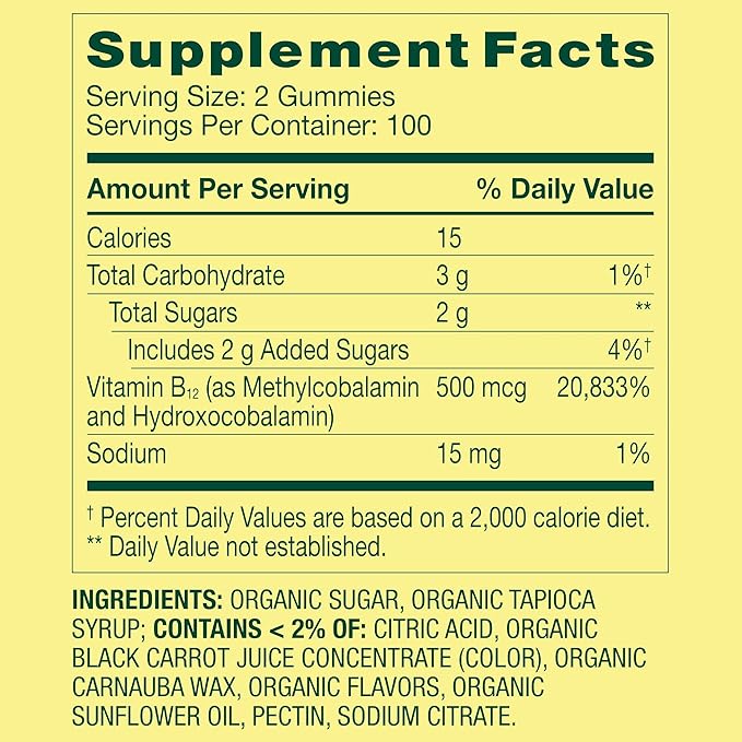 Spring Valley Vitamin B12 500mcg (as Methylcobalamin) - Raspberry Flavor - 100 Vegetarian Gummies - Energy &amp Metabolism Support with SUREFECT Organizer.